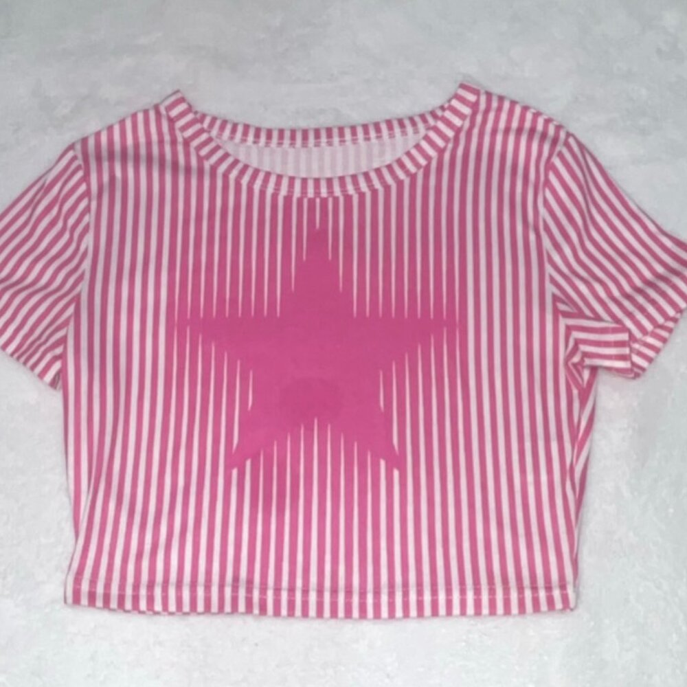 Adorable New Pink Stripped Star SHEIN Kids Size 2 NWOT - Picture 2 of 6